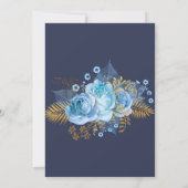 ELEGANT NAVY GOLD LILA FLORAL WEDING KAART (Achterkant)