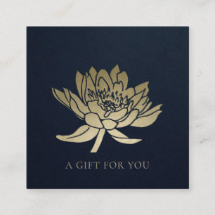 ELEGANT NAVY GOLD LOTUS FLORAL GIFT CERTIFICAAT