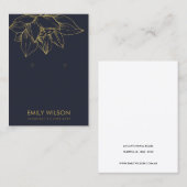 ELEGANT NAVY GOLD LOTUS SIMPLE EARRING DISPLAY VISITEKAARTJE (Voorkant / Achterkant)