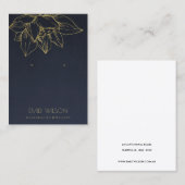 ELEGANT NAVY GOLD LOTUS SIMPLE EARRING DISPLAY VISITEKAARTJE (Voorkant / Achterkant)