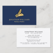 Elegant Navy & Gold Notional Public Visitekaartje (Voorkant / Achterkant)