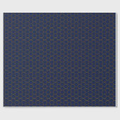 Elegant Navy & Gold Octagon Cadeaupapier (Vlak)