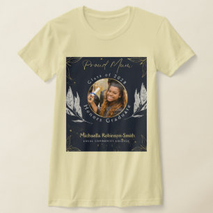 Elegant Navy Gold Proud Mum Afstuderen T-shirt