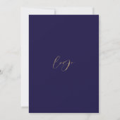Elegant Navy & Gold Script Business Annual Gala Kaart (Achterkant)