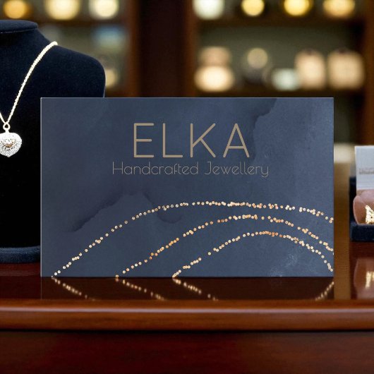 Elegant Navy & Gold Stippen Designer Visitekaartje