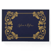 Elegant Navy & Gold Wedding Gastenboek