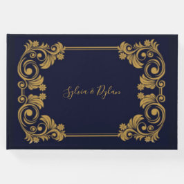 Elegant Navy & Gold Wedding Gastenboek