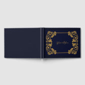Elegant Navy & Gold Wedding Gastenboek (Volledig)