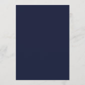 Elegant Navy Gold Wedding Menu Card (Achterkant)