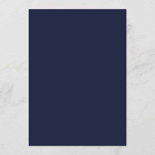 Elegant Navy Gold Wedding Menu Card (Achterkant)