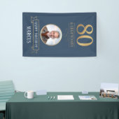 Elegant Navy & Goud 80ste & Legendarische Verjaard Spandoek (Beurs)
