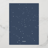 Elegant Navy & Goud Kerstfeest Folie Uitnodiging (Achterkant)