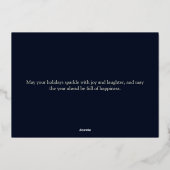 Elegant Navy Green Plaid Happy Holidays Folie Feestdagenkaart (Achterkant)