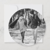 Elegant Navy Greetings Typografie Ornament Foto Feestdagenkaart (Achterkant)