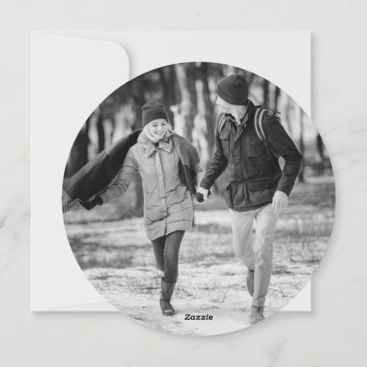 Elegant Navy Greetings Typografie Ornament Foto Feestdagenkaart (Achterkant)