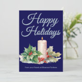 Elegant Navy Holiday Greeting Feestdagenkaart (Staand voorkant)