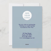 Elegant Navy Holiday Greeting Feestdagenkaart (Achterkant)