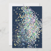 ELEGANT NAVY HOLOGRAPHIC PASTEL WEDING KAART (Achterkant)