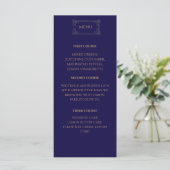 Elegant Navy-huwelijksmenu Menu (Staand voorkant)