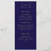Elegant Navy-huwelijksmenu Menu (Voorkant)