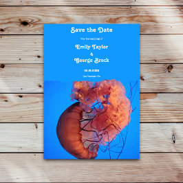Elegant Navy Jellyfish Nautical Coastal Wedding Save The Date