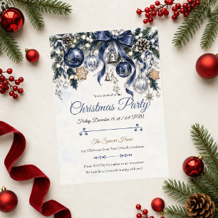 Elegant Navy Kerstfeest Kaart