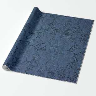 Elegant Navy Lace Cadeaupapier