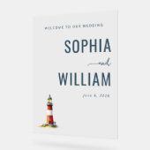 Elegant Navy Lighthouse Acryl Bord (Hoek)