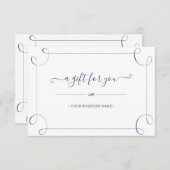 Elegant Navy Lijst Gepersonaliseerd Cadeaubon (Voorkant / Achterkant)