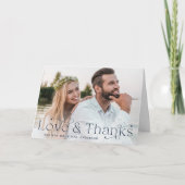 Elegant Navy Love and Bedankt Wedding Photo (Voorkant)