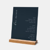 Elegant Navy Minimalist Bar Menu Acryl Bord (Hoek)