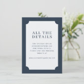 Elegant Navy Minimalist Border Informatiekaartje (Staand voorkant)