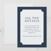 Elegant Navy Minimalist Border Informatiekaartje (Voorkant / Achterkant)