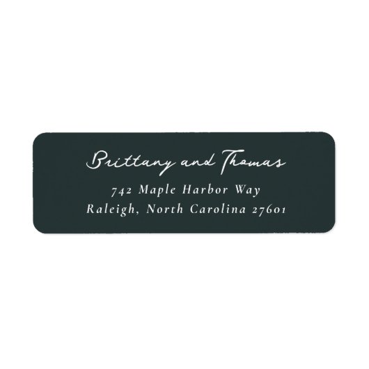 Elegant Navy Minimalist Calligraphy Etiket (Voorkant)