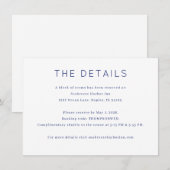 Elegant Navy Minimalist Details Informatiekaartje (Voorkant / Achterkant)