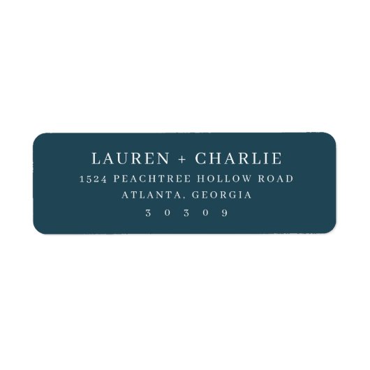 Elegant Navy Minimalist Etiket (Voorkant)
