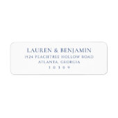 Elegant Navy Minimalist Etiket (Voorkant)