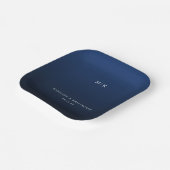Elegant Navy Minimalist Initials Papieren Bordje (Gebogen)