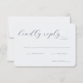Elegant Navy Minimalist RSVP Kaartje (Voorkant)