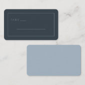 Elegant Navy Minimalist Table Label (Voorkant / Achterkant)