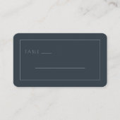 Elegant Navy Minimalist Table Label (Voorkant)