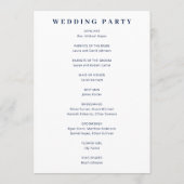 Elegant Navy Minimalist Wedding Ceremony Programmakaart (Achterkant)