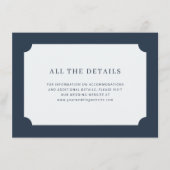 Elegant Navy Minimalistisch Informatiekaartje (Voorkant)