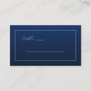 Elegant Navy Minimalistisch Tafelkaart Plaatskaartje