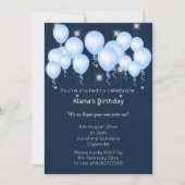 ELEGANT NAVY MODERN BALLOON BIRTHDAY KAART (Voorkant)
