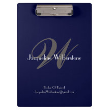 Elegant Navy Monogram Naam Chic Cool Professional