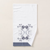 Elegant Navy Monogrammed Bad Handdoek (Handdoek)