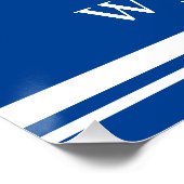 Elegant Navy Nautical Wedding Monogram Welkom Perfect Poster (Hoek)