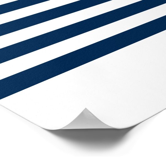 Elegant Navy Nautical Wedding Monogram Welkom Poster (Hoek)