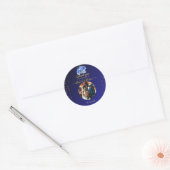 Elegant Navy & Oranje | Foto Bedankt Ronde Sticker (Envelop)